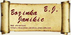 Božinka Janikić vizit kartica